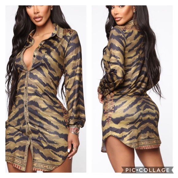 Fashion Nova NWT Wild Day Mini Dress - Picture 1 of 6